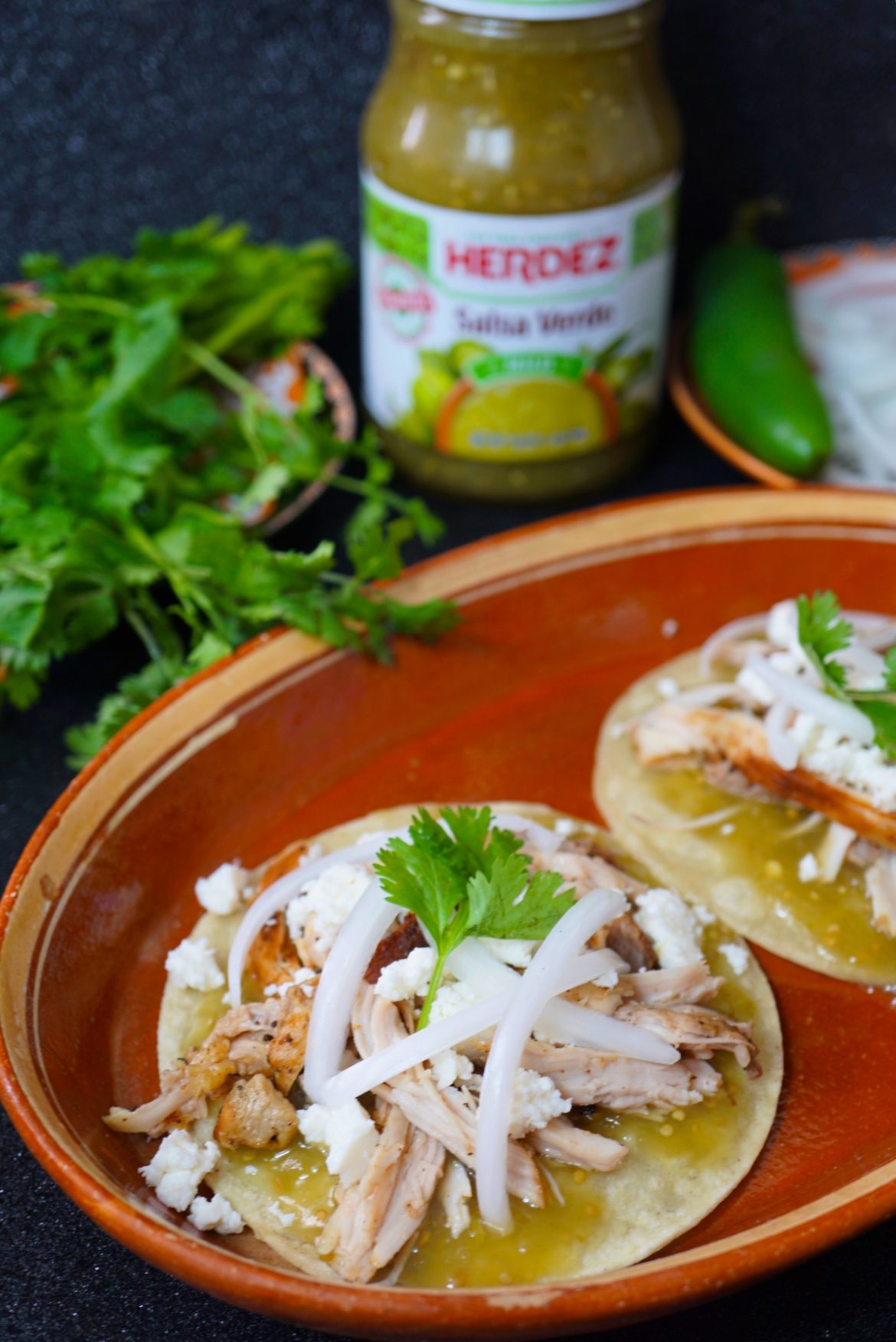 Green Chicken Chalupas with Salsa Verde